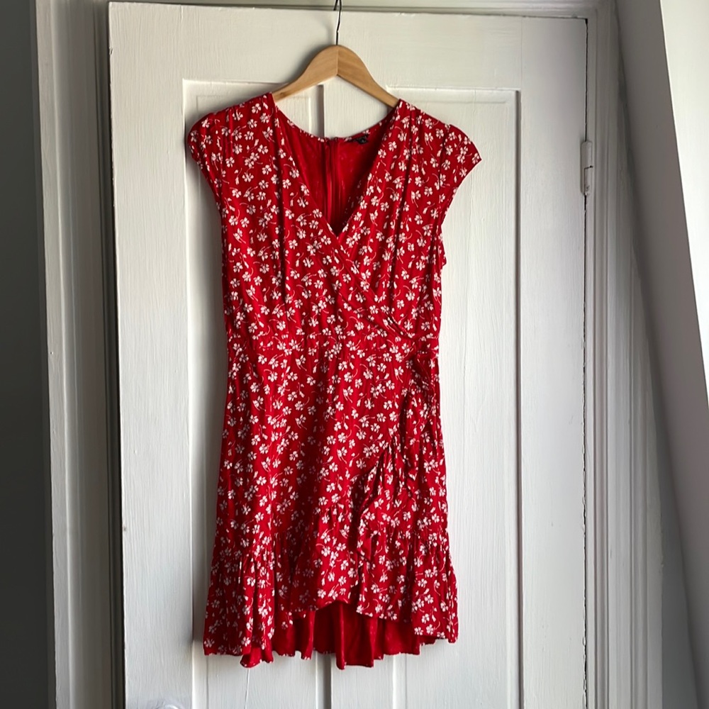 Jcrew Mercantile Red Floral Wrap Dress